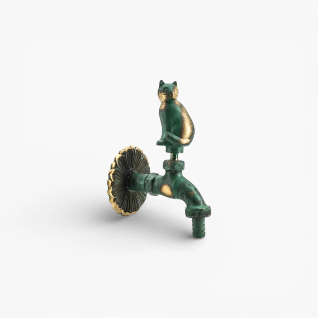 Robinet extérieur de jardin rétro fleur animaux - Vert