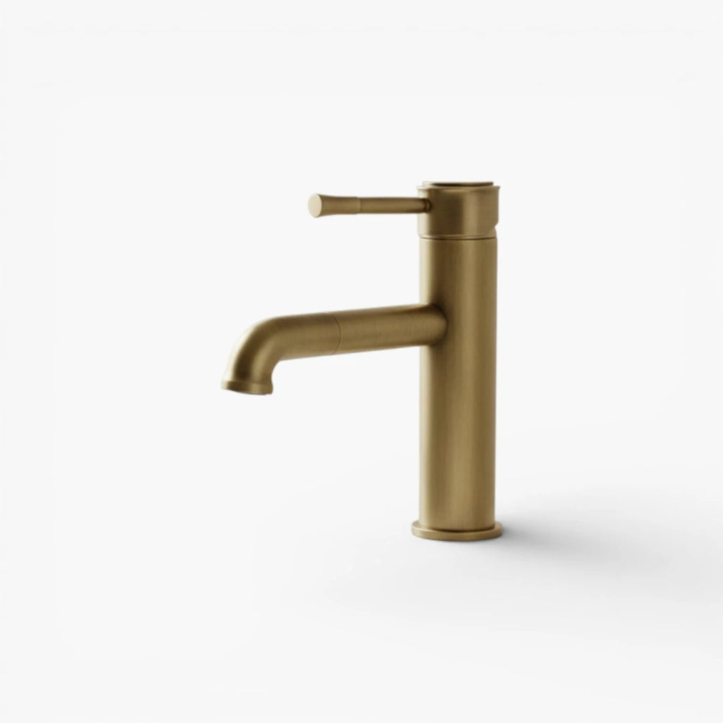 Robinet lavabo salle de bain bec rotatif vintage - Doré - Laiton