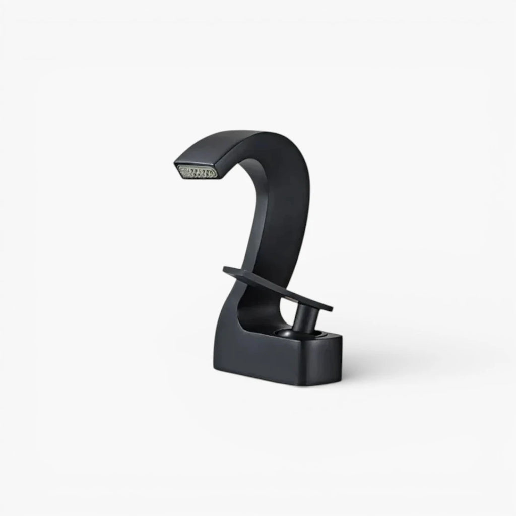 Robinet lavabo salle de bain cygne design - Noir