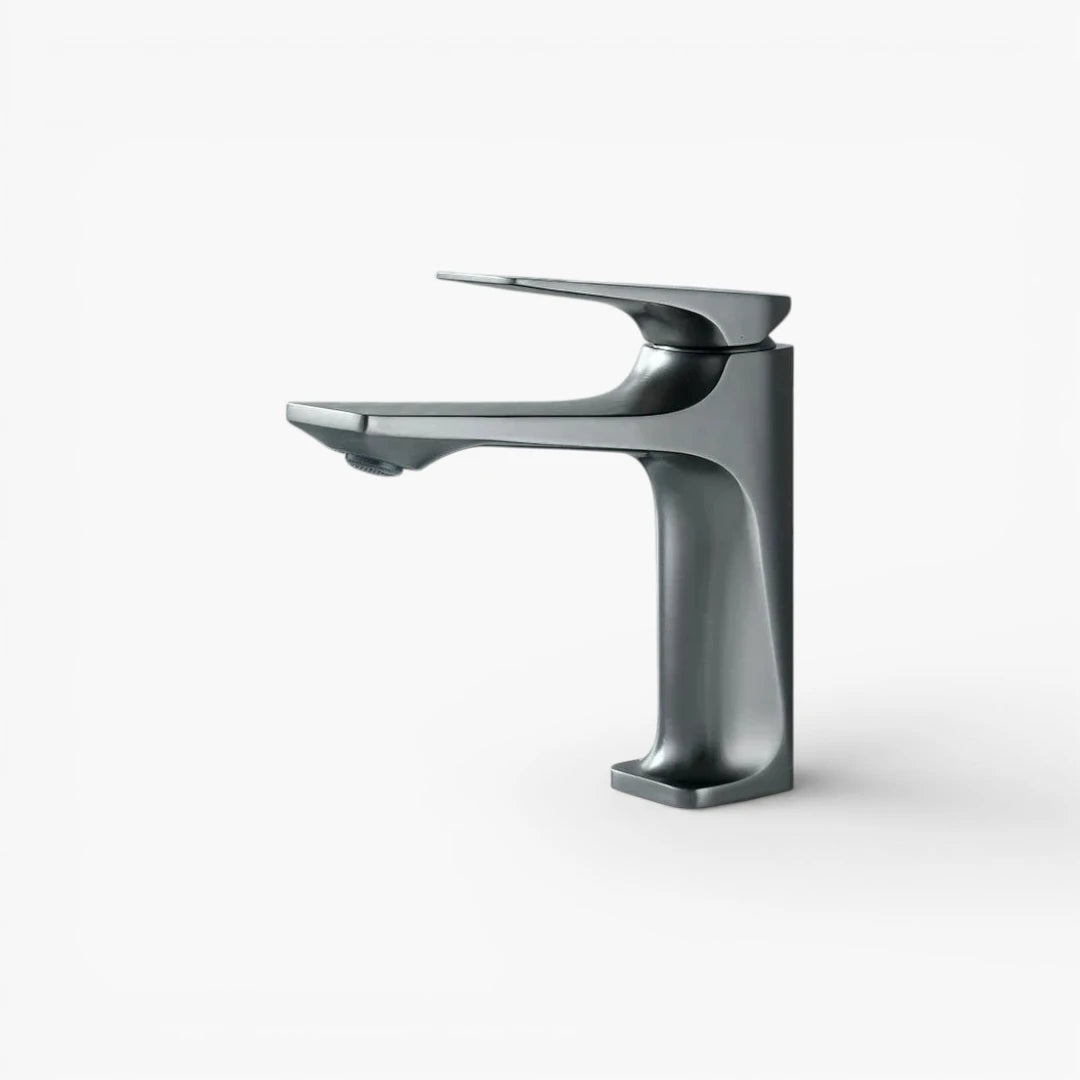 Robinet lavabo salle de bain design épuré - Argenté - Laiton