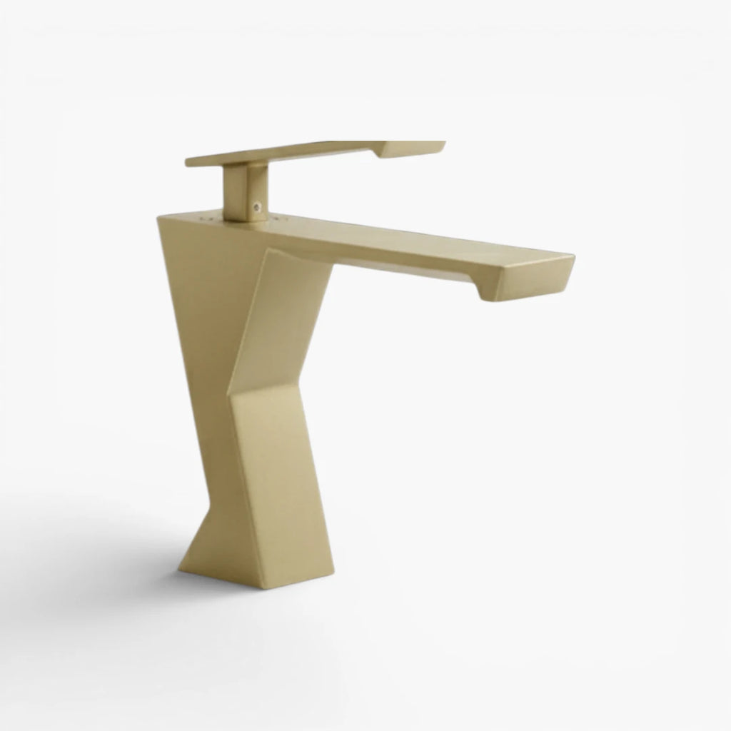 Robinet lavabo salle de bain design géométrique mitigeur - Doré - Laiton