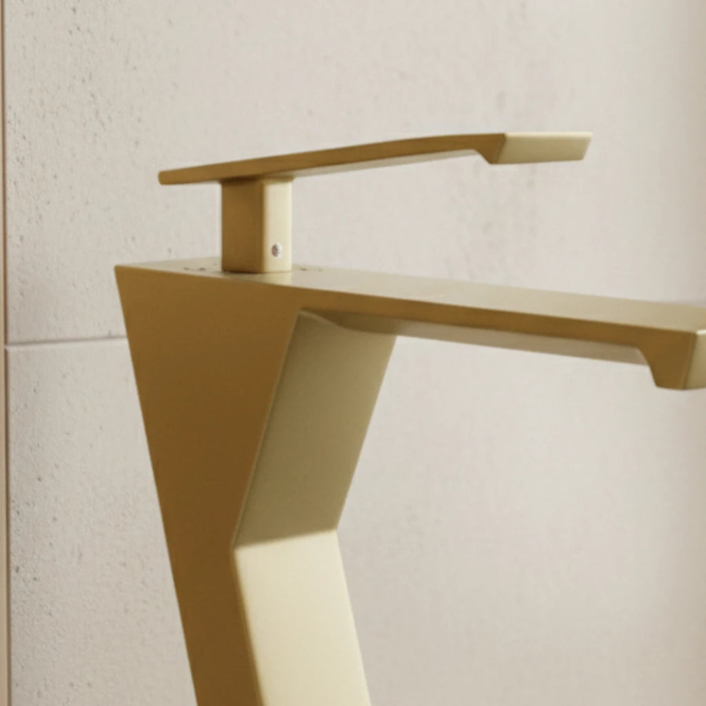 Robinet lavabo salle de bain design géométrique mitigeur - Doré - Laiton