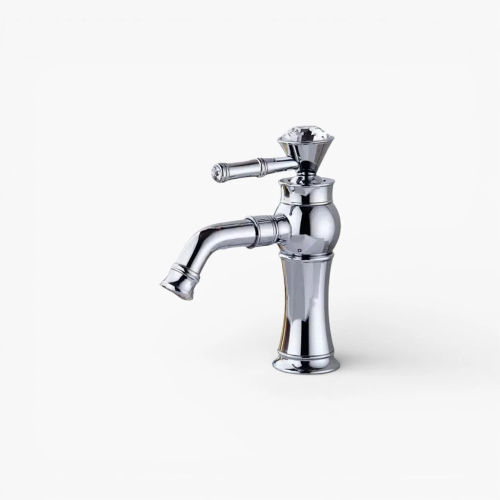 Robinet lavabo salle de bain diamant - Argenté - Laiton