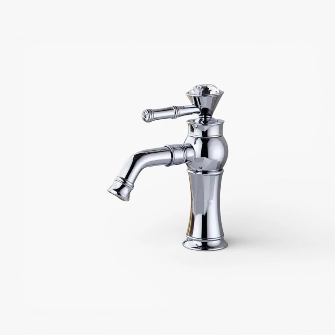 Robinet lavabo salle de bain diamant - Argenté - Laiton