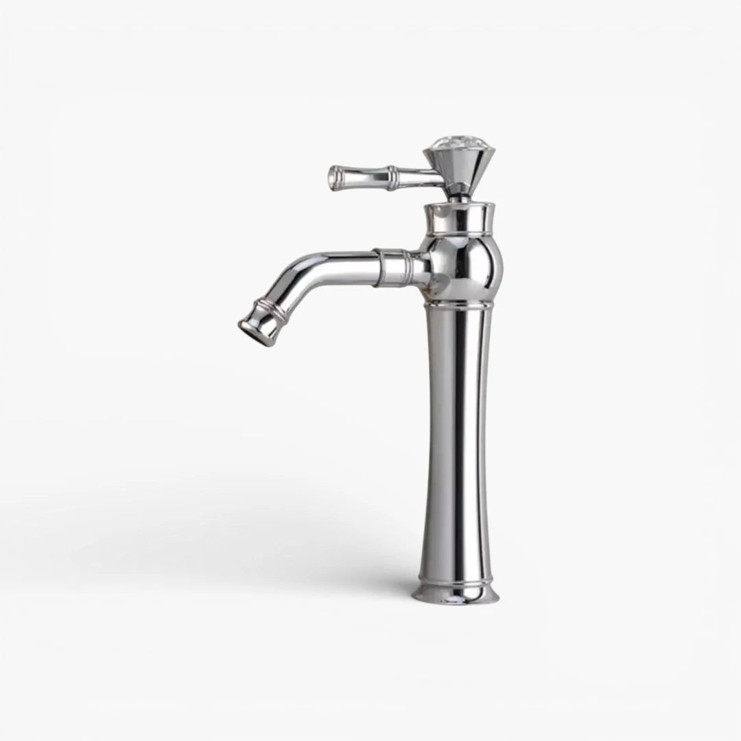 Robinet lavabo salle de bain diamant - Argenté - Laiton