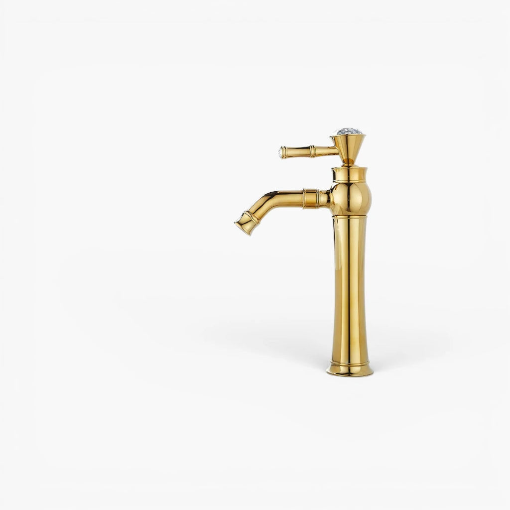 Robinet lavabo salle de bain diamant - Doré - Laiton