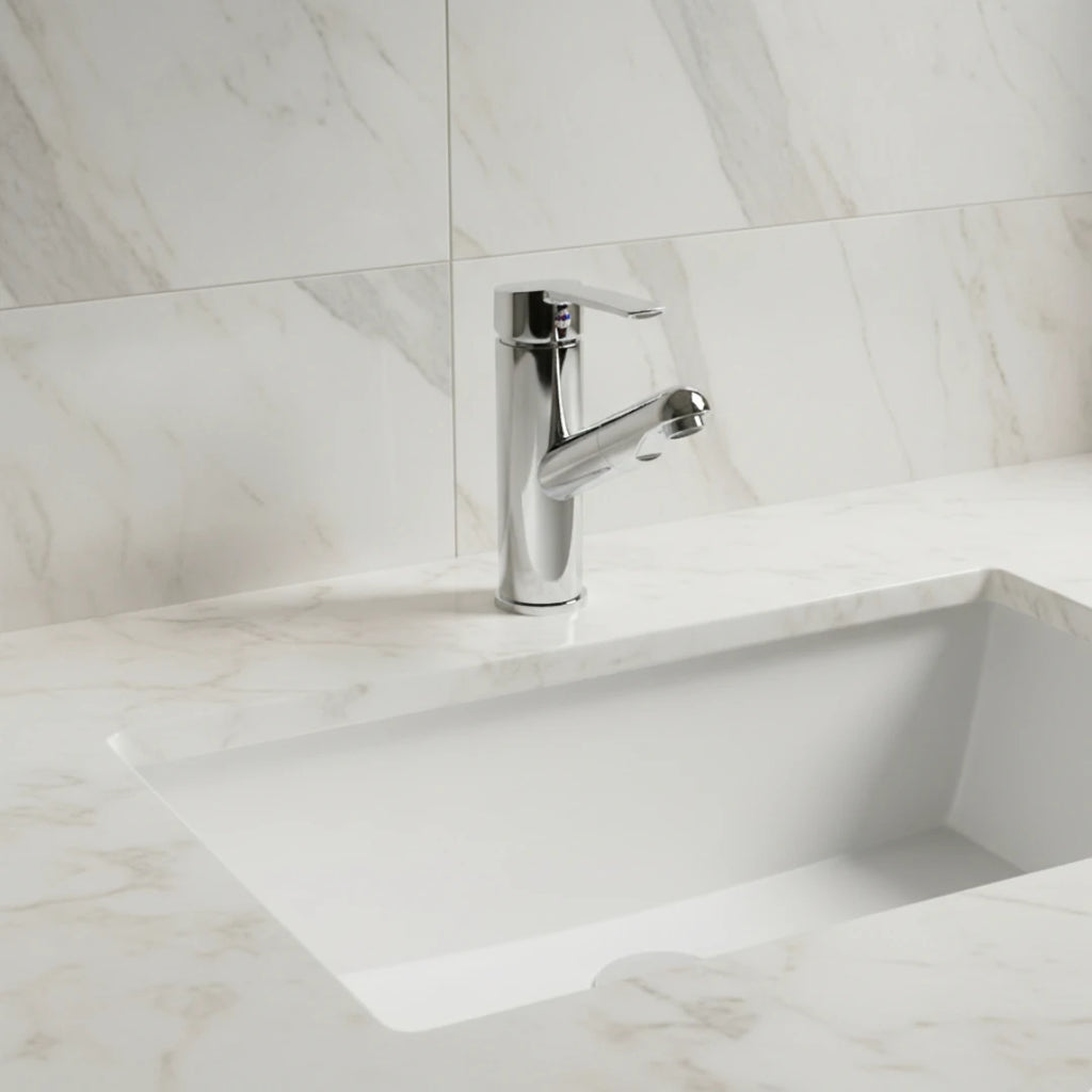Robinet lavabo salle de bain flexible - Argenté