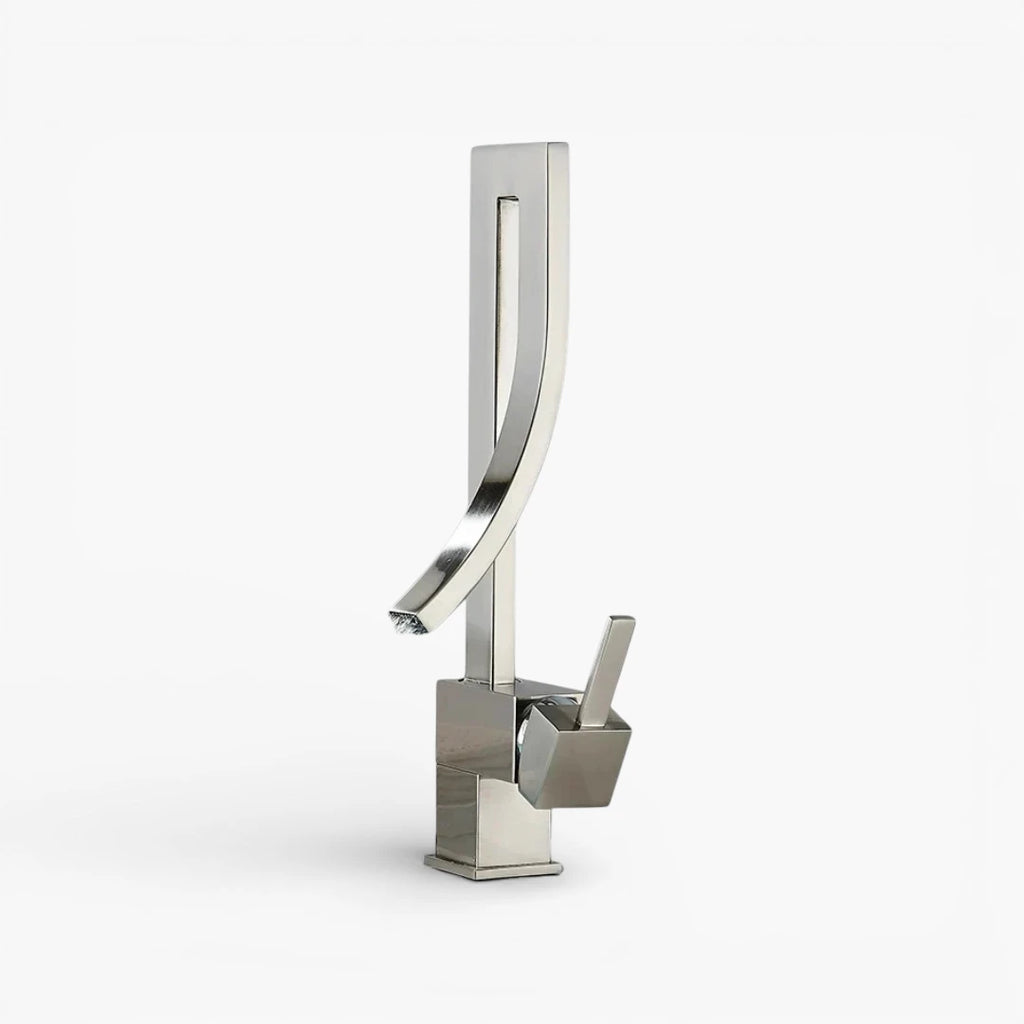 Robinet lavabo salle de bain haut design - Argenté - Laiton