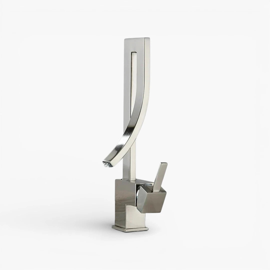 Robinet lavabo salle de bain haut design - Argenté - Laiton