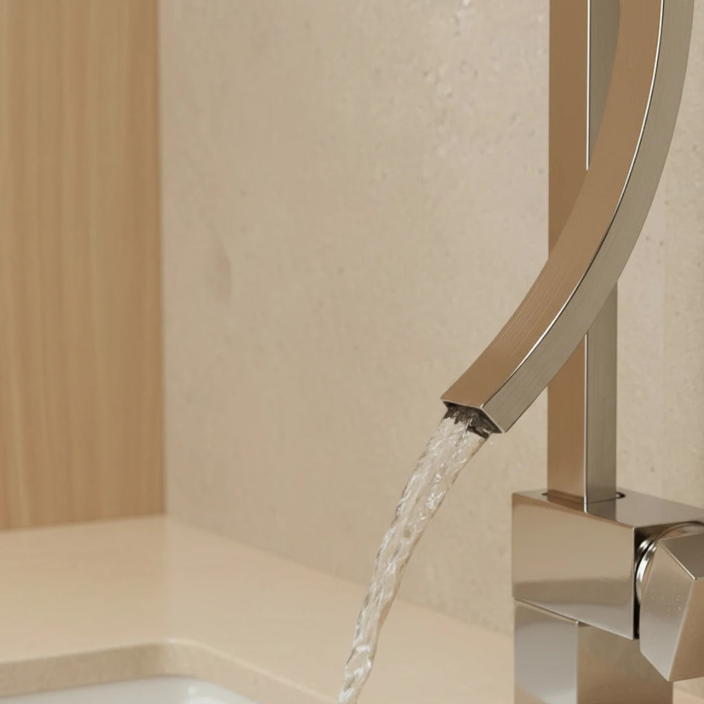 Robinet lavabo salle de bain haut design - Argenté - Laiton