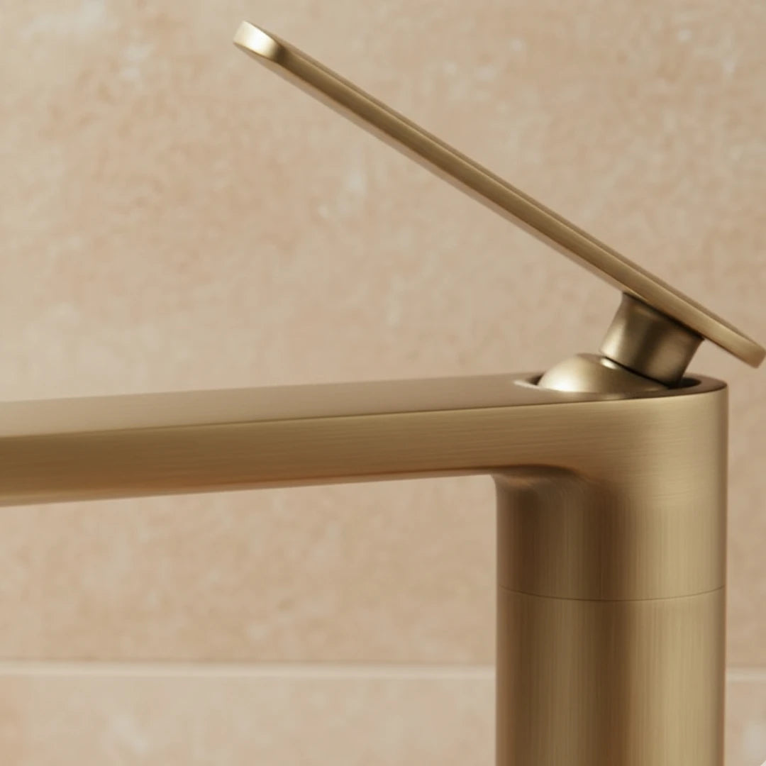 Robinet lavabo salle de bain haut minimaliste - Doré - Laiton