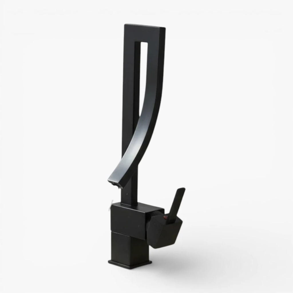Robinet lavabo salle de bain haut design - Noir - Laiton