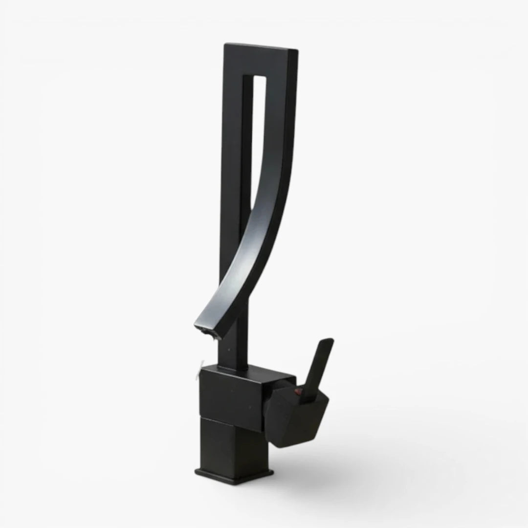 Robinet lavabo salle de bain haut design - Noir - Laiton