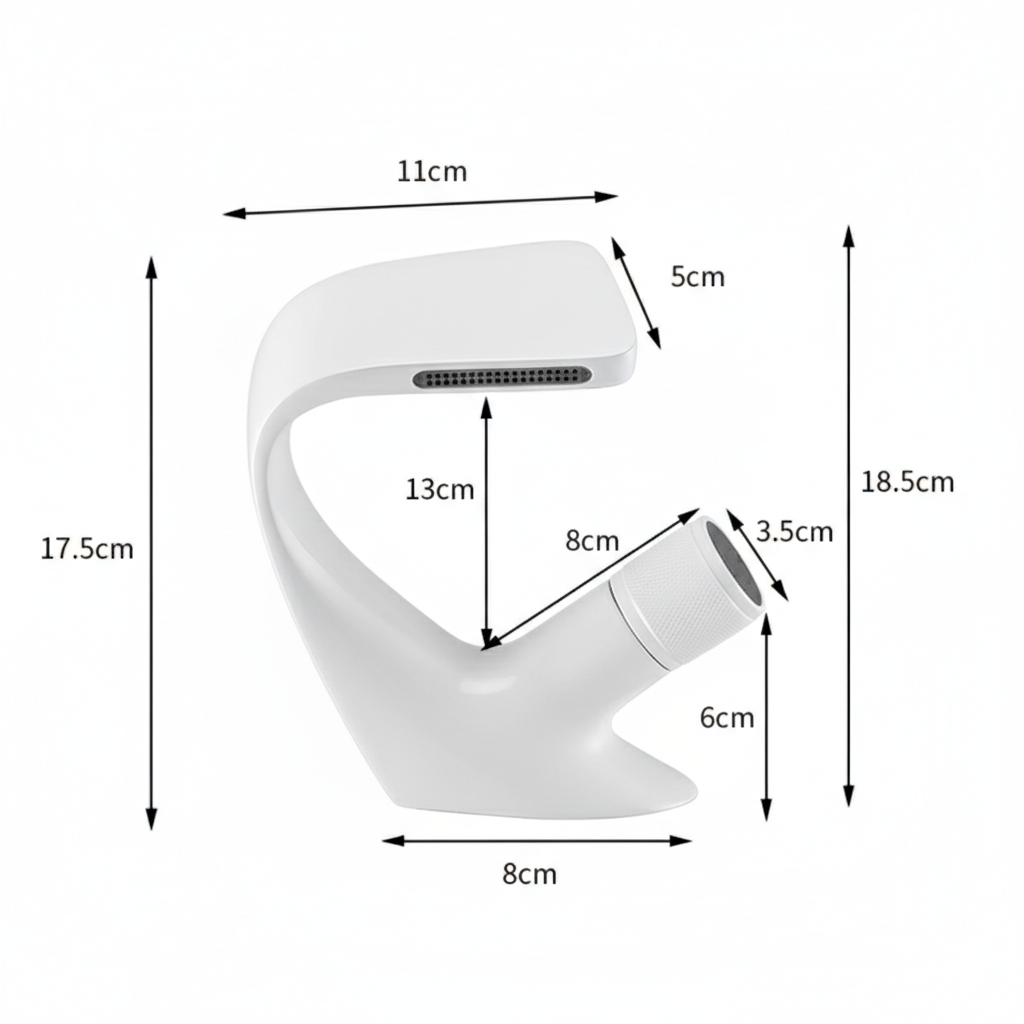 Robinet lavabo salle de bain incurvé mitigeur molette - Blanc - Laiton