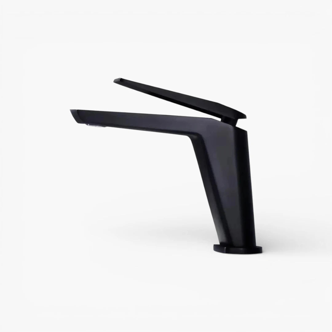 Robinet lavabo salle de bain minimaliste mitigeur - Noir - Laiton