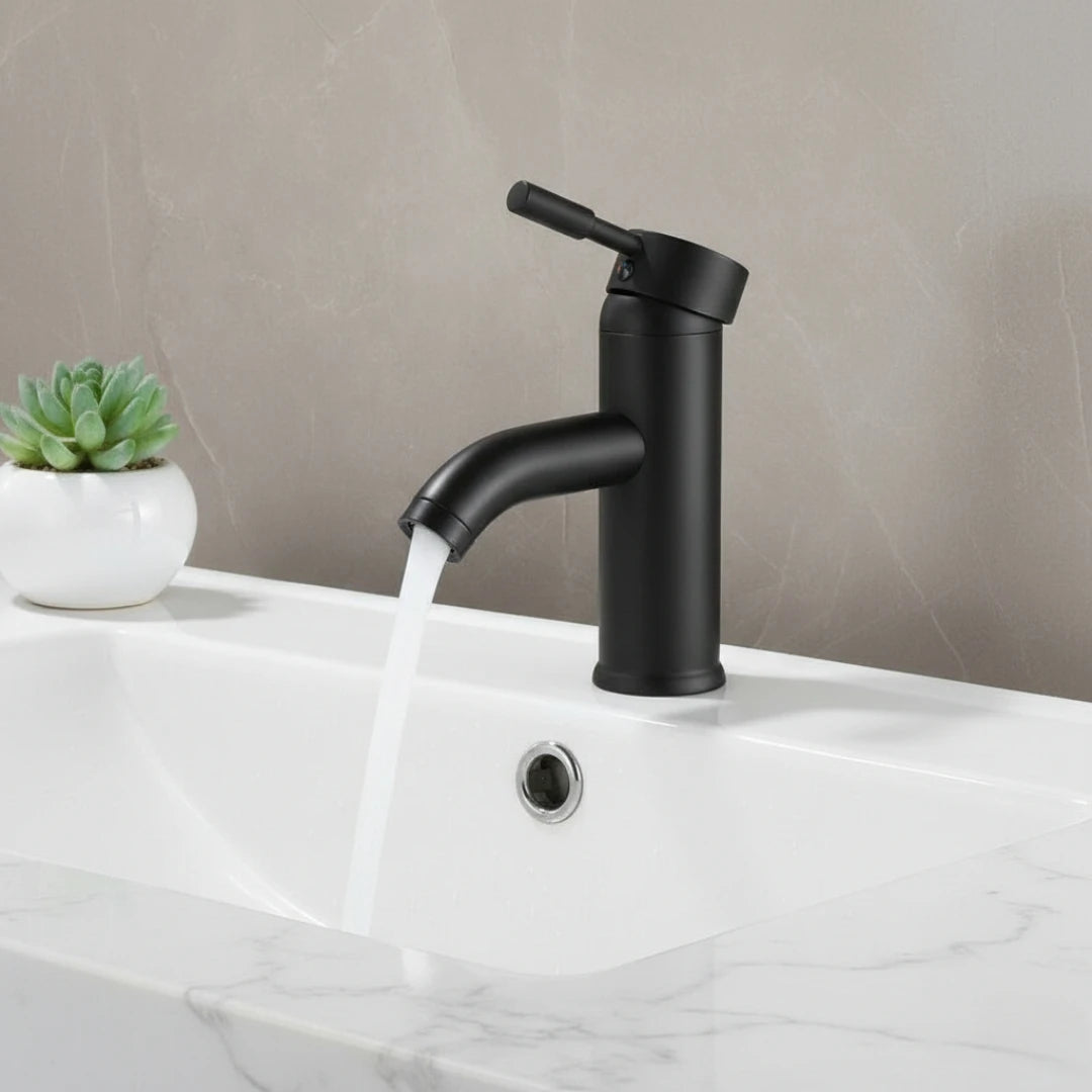 Robinet lavabo salle de bain minimaliste mitigeur - Noir mat