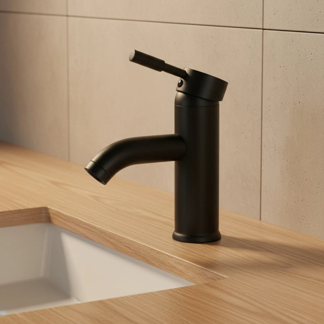 Robinet lavabo salle de bain minimaliste mitigeur - Noir mat