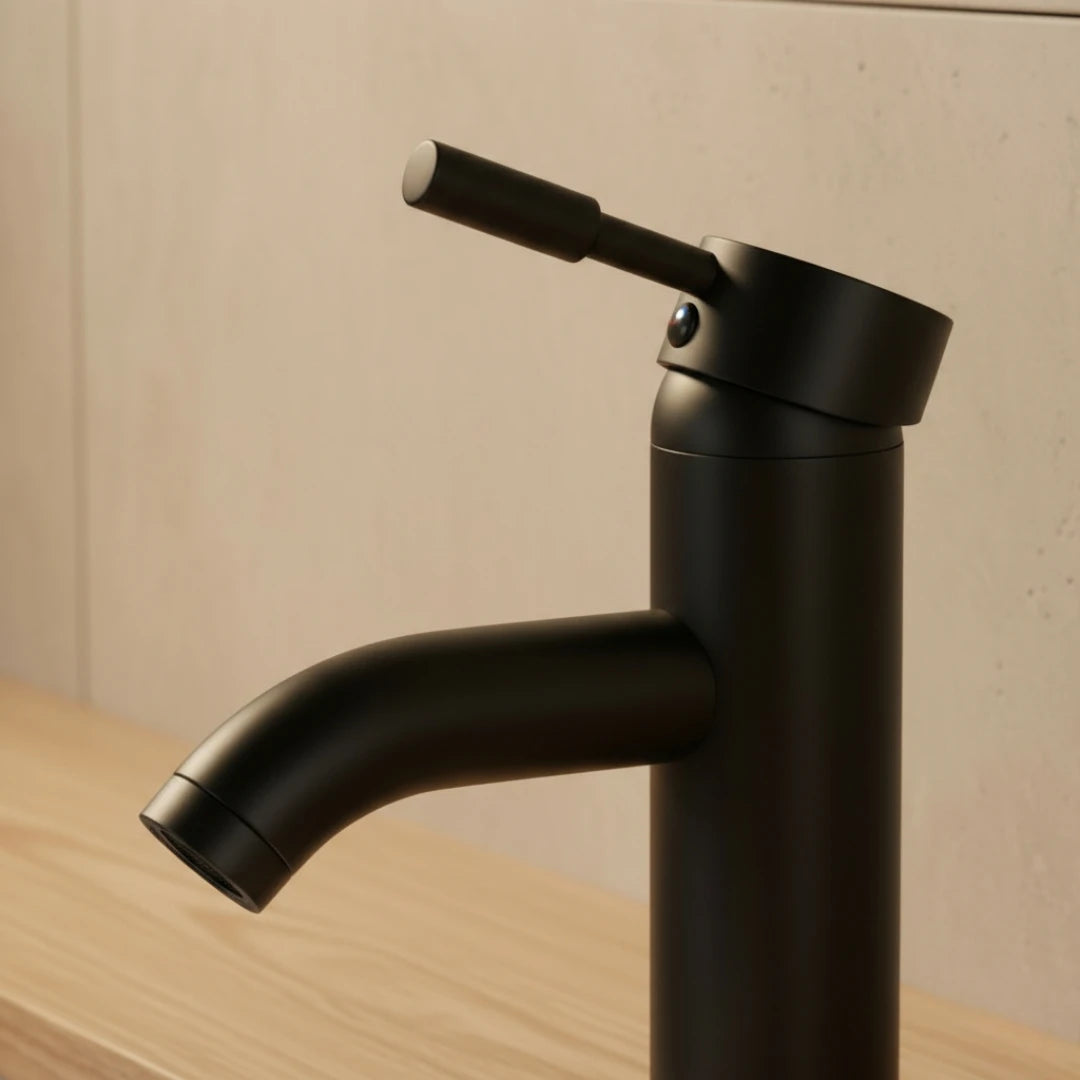 Robinet lavabo salle de bain minimaliste mitigeur - Noir mat