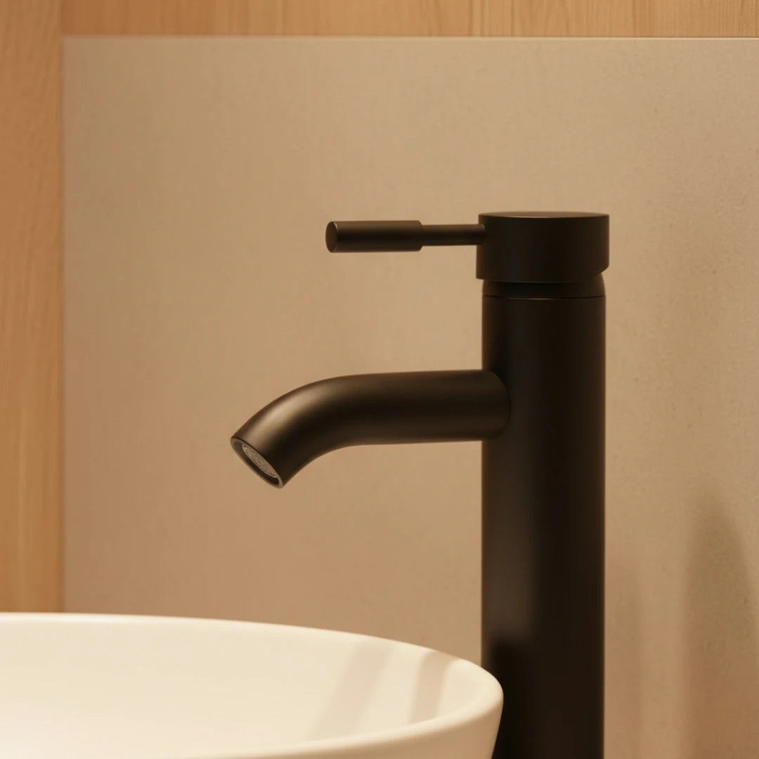 Robinet lavabo salle de bain minimaliste mitigeur - Noir mat