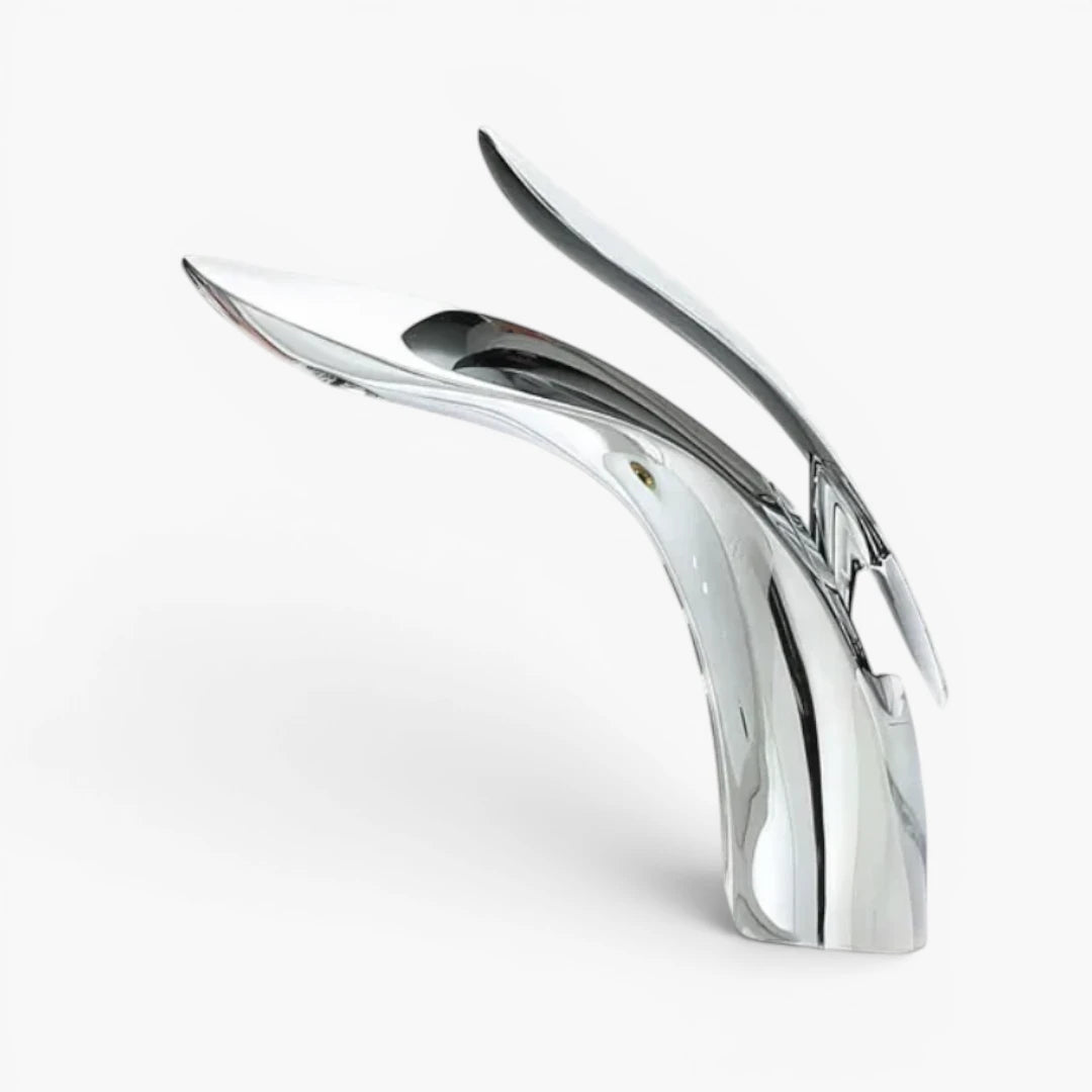 Robinet lavabo salle de bain mitigeur design arrondi - Argenté - Laiton