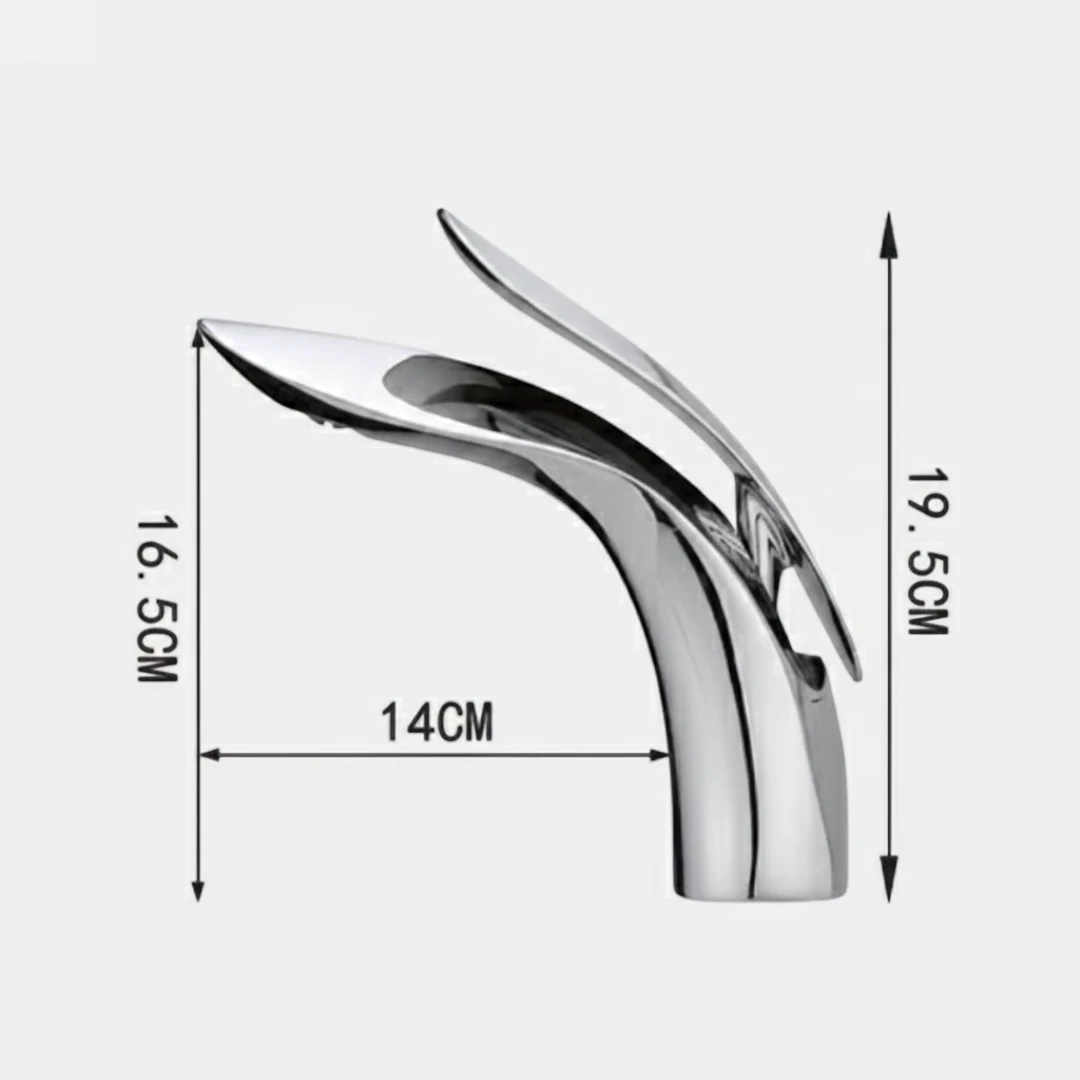 Robinet lavabo salle de bain mitigeur design arrondi - Argenté - Laiton