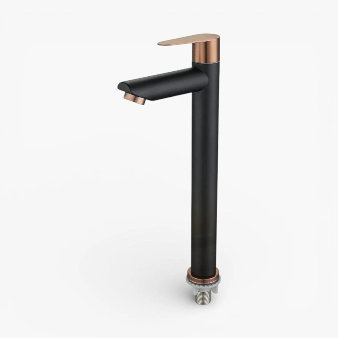 Robinet lavabo salle de bain mitigeur bicolore - Noir Doré rose