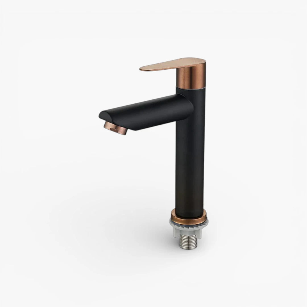 Robinet lavabo salle de bain mitigeur bicolore - Noir Doré rose