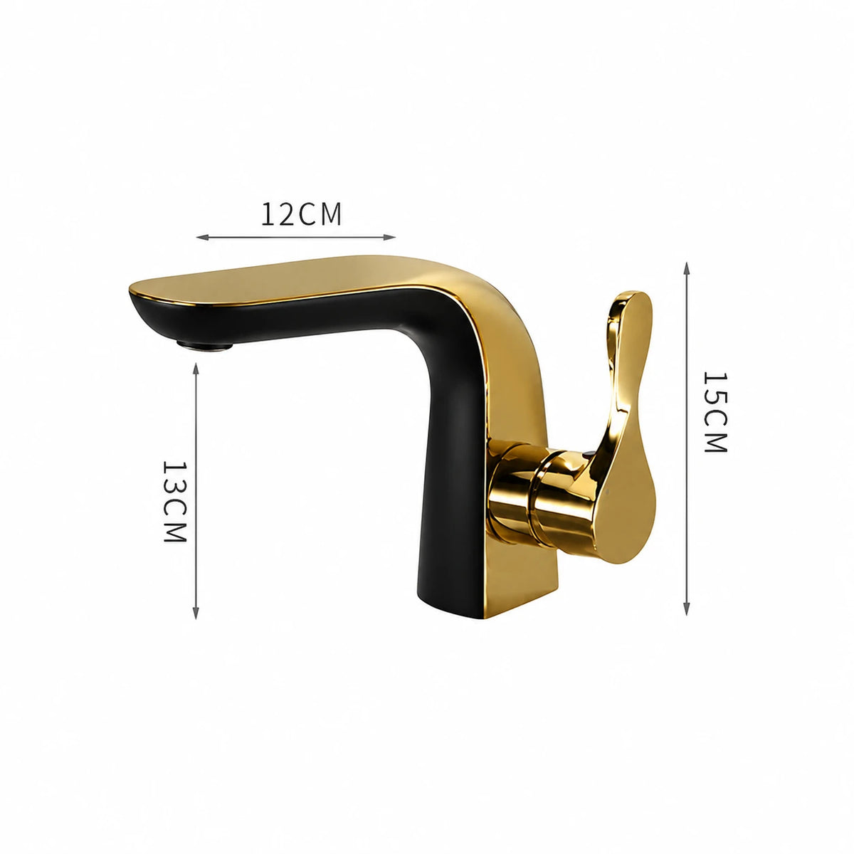 Robinet lavabo salle de bain moderne bicolore - Noir Doré - Laiton