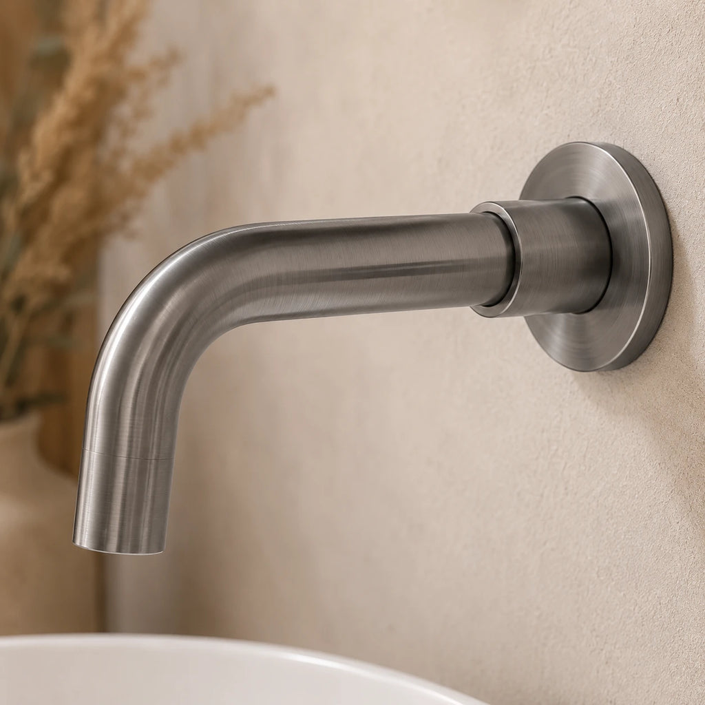 Robinet lavabo salle de bain mural encastrable mitigeur molette - Argenté - Laiton