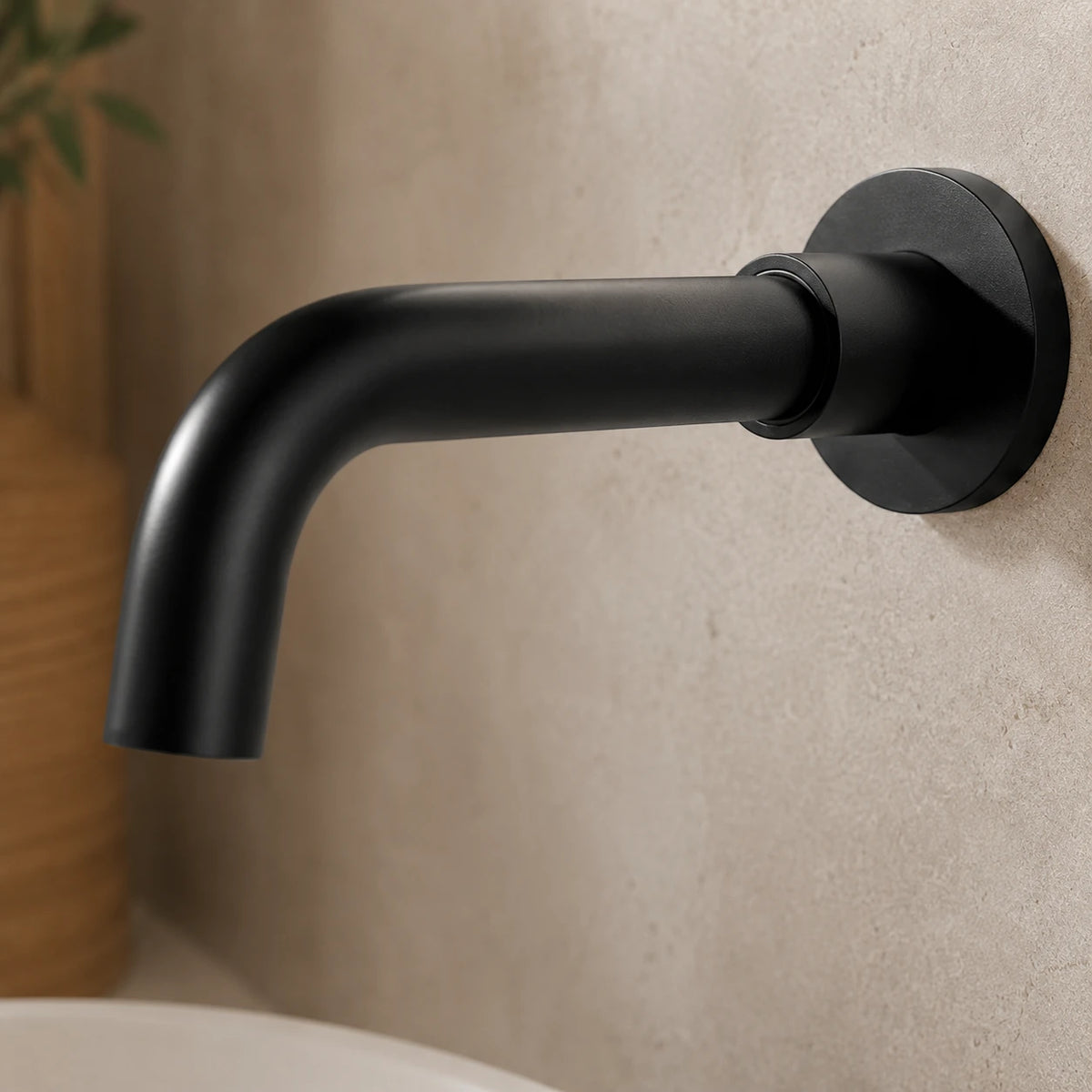 Robinet lavabo salle de bain mural encastrable mitigeur molette - Noir  - Laiton