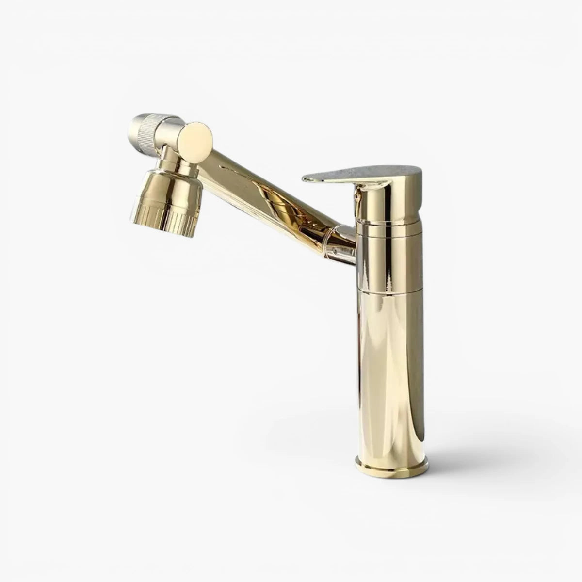 Robinet lavabo salle de bain pivotant rotatif multijet - Doré - Laiton