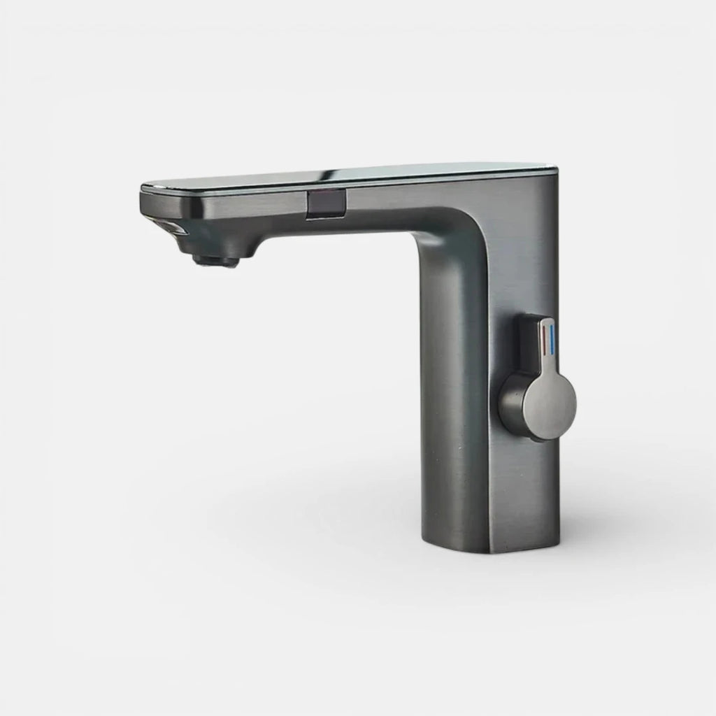 Robinet lavabo tactile affichage thermostatique numérique - Argenté - Laiton