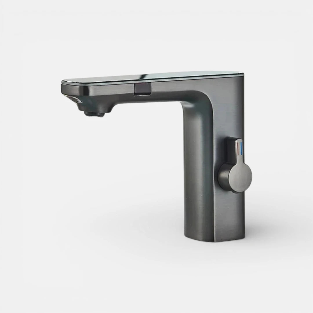Robinet lavabo tactile affichage thermostatique numérique - Argenté - Laiton
