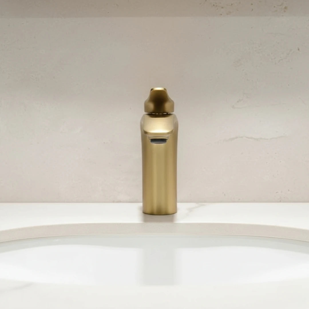 Robinet mitigeur minimaliste lavabo salle de bain - Doré - Laiton