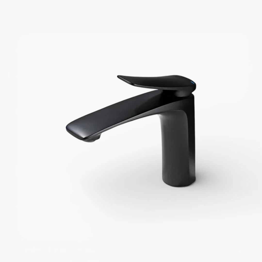 Robinet mitigeur minimaliste lavabo salle de bain - Noir - Laiton