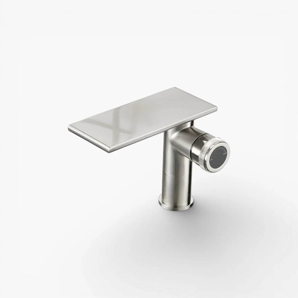 Robinet moderne bec plat mitigeur - Argenté - Laiton