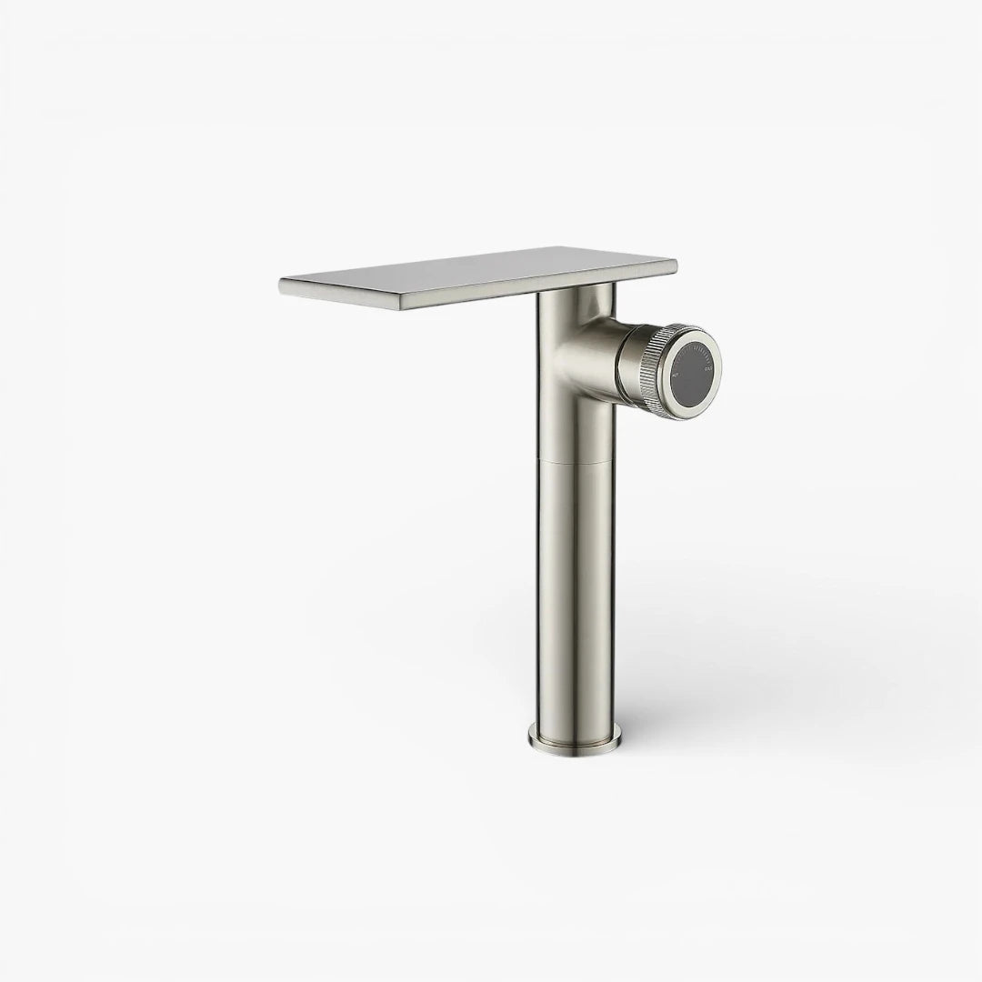 Robinet moderne bec plat mitigeur - Argenté - Laiton