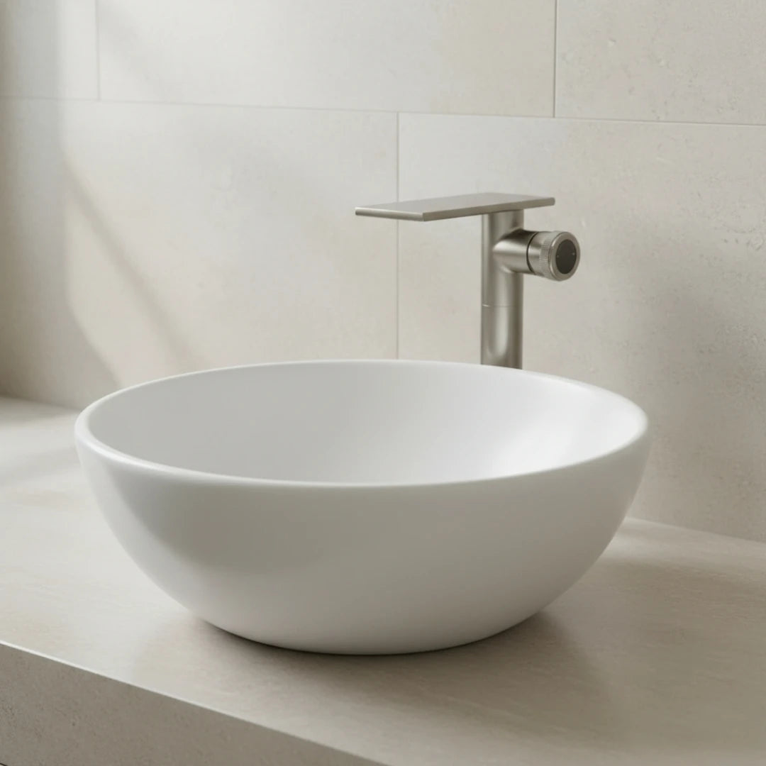 Robinet moderne bec plat mitigeur - Argenté - Laiton