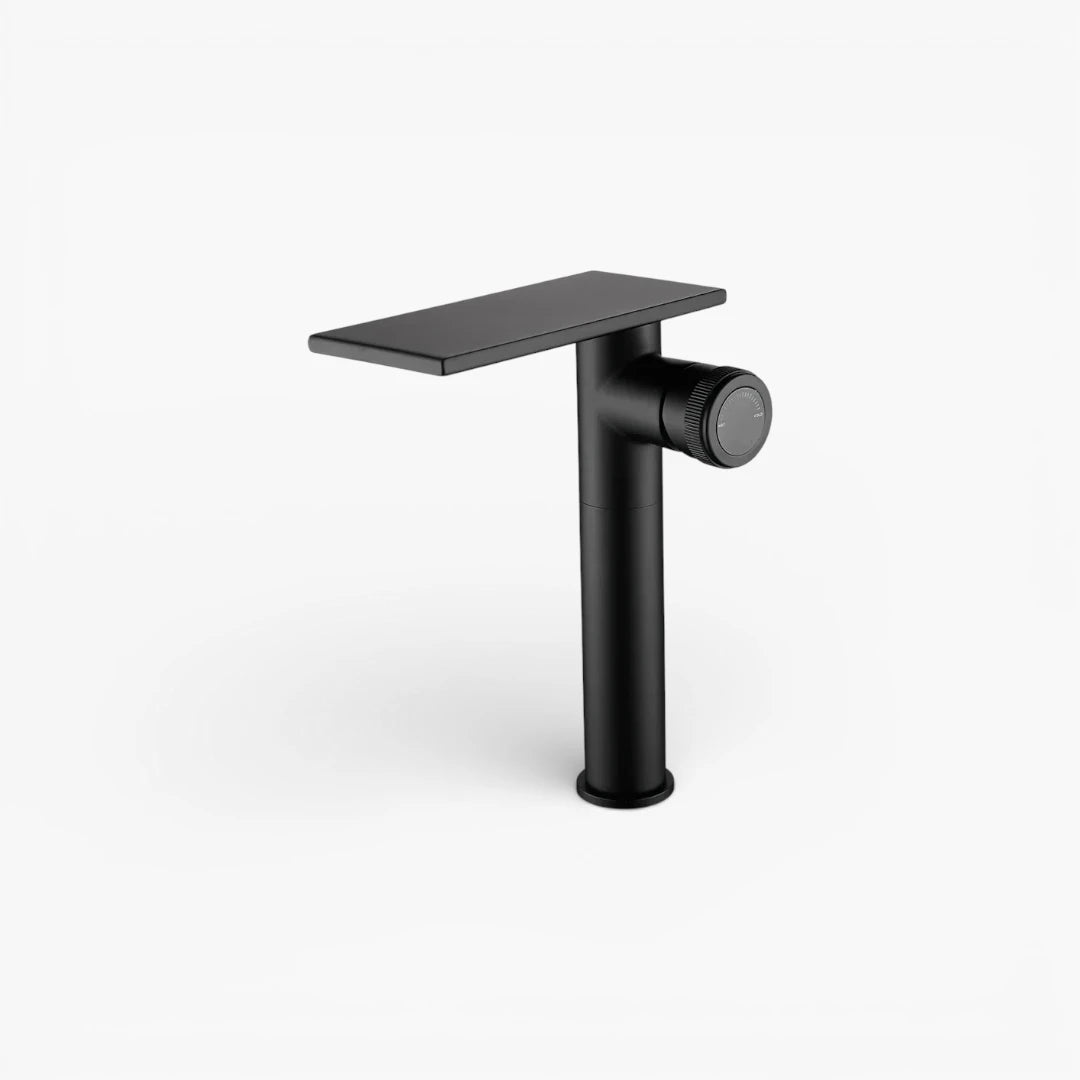 Robinet moderne bec plat mitigeur - Noir - Laiton