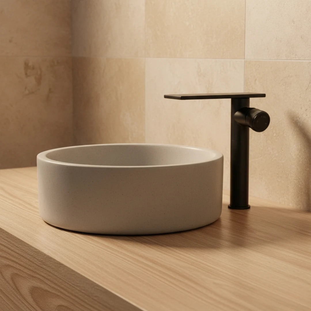 Robinet moderne bec plat mitigeur - Noir - Laiton