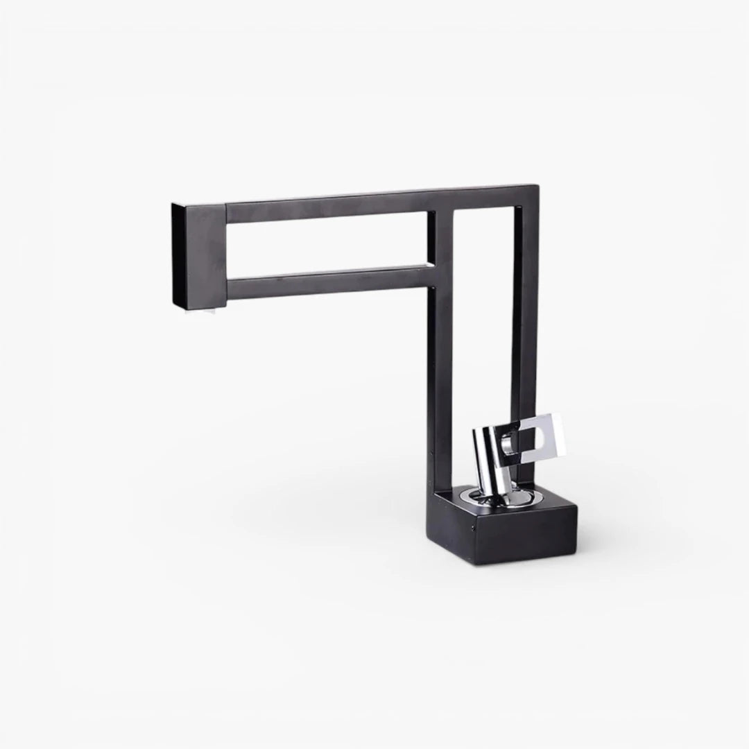 Robinet moderne géométrique salle de bain lavabo - Noir - Laiton