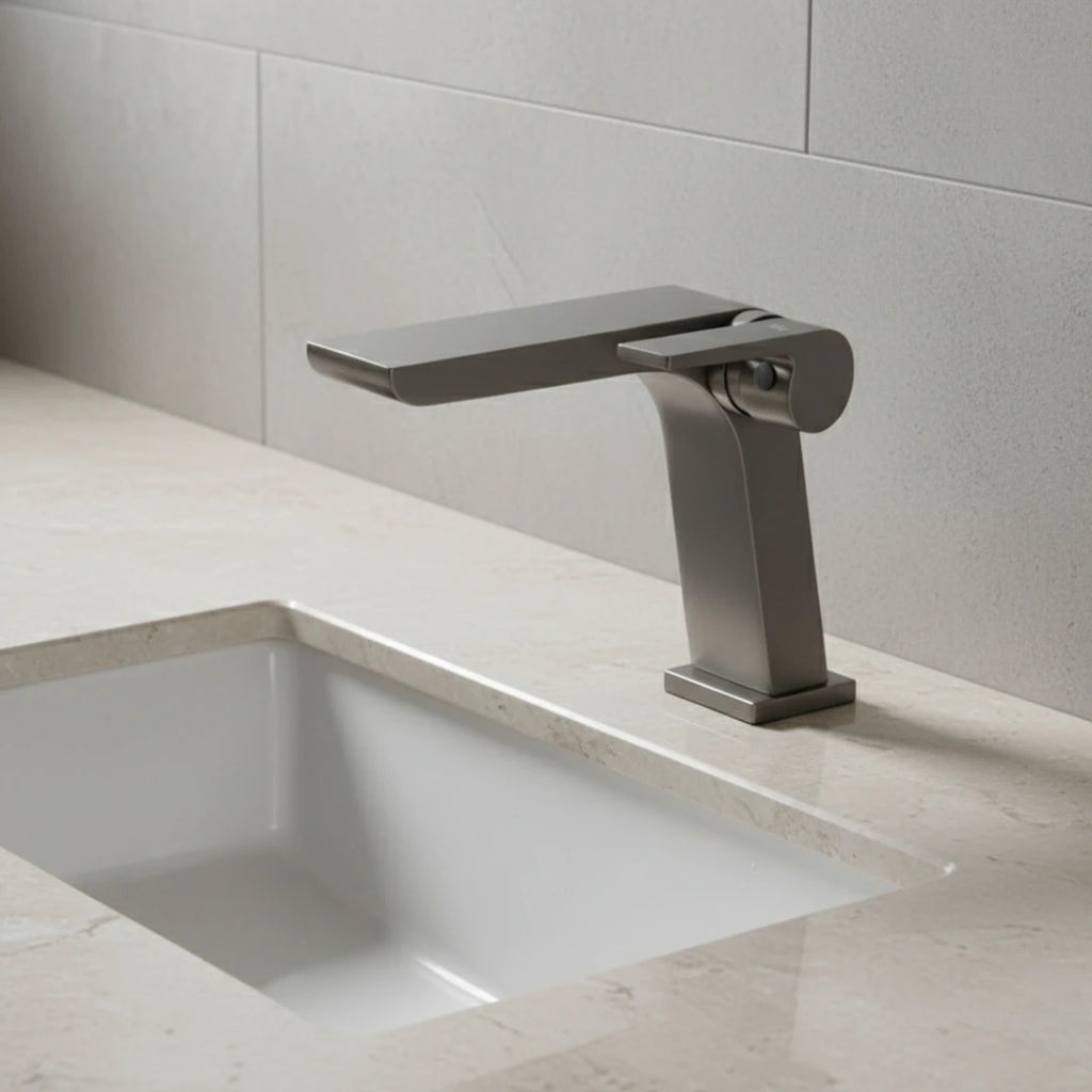Robinet moderne mitigeur salle de bain lavabo - Argenté - Laiton