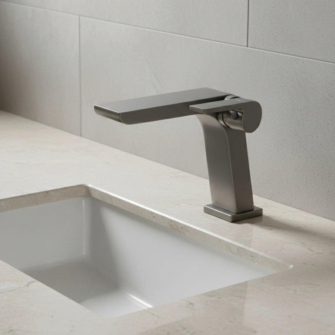 Robinet moderne mitigeur salle de bain lavabo - Argenté - Laiton