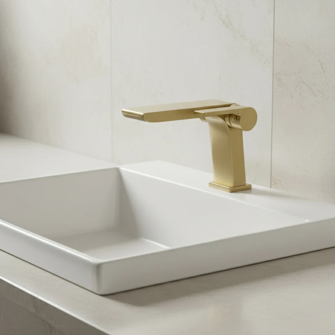 Robinet moderne mitigeur salle de bain lavabo - Doré - Laiton