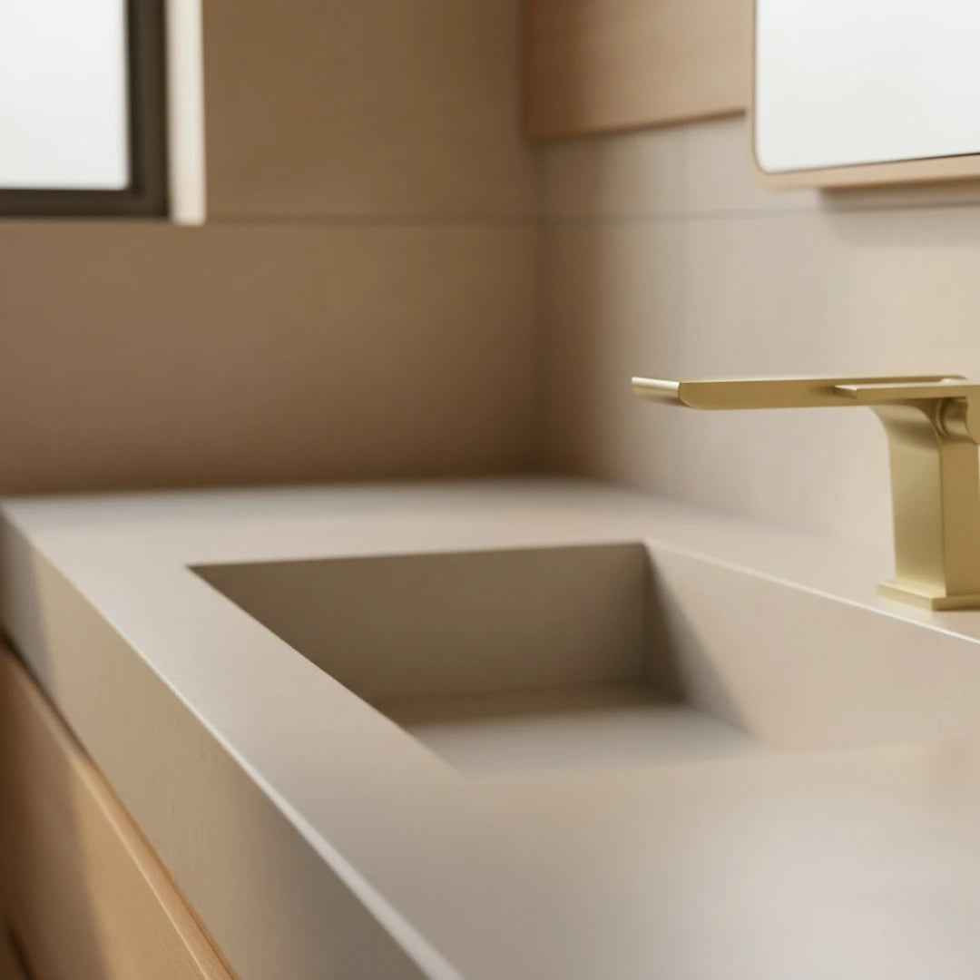 Robinet moderne mitigeur salle de bain lavabo - Doré - Laiton
