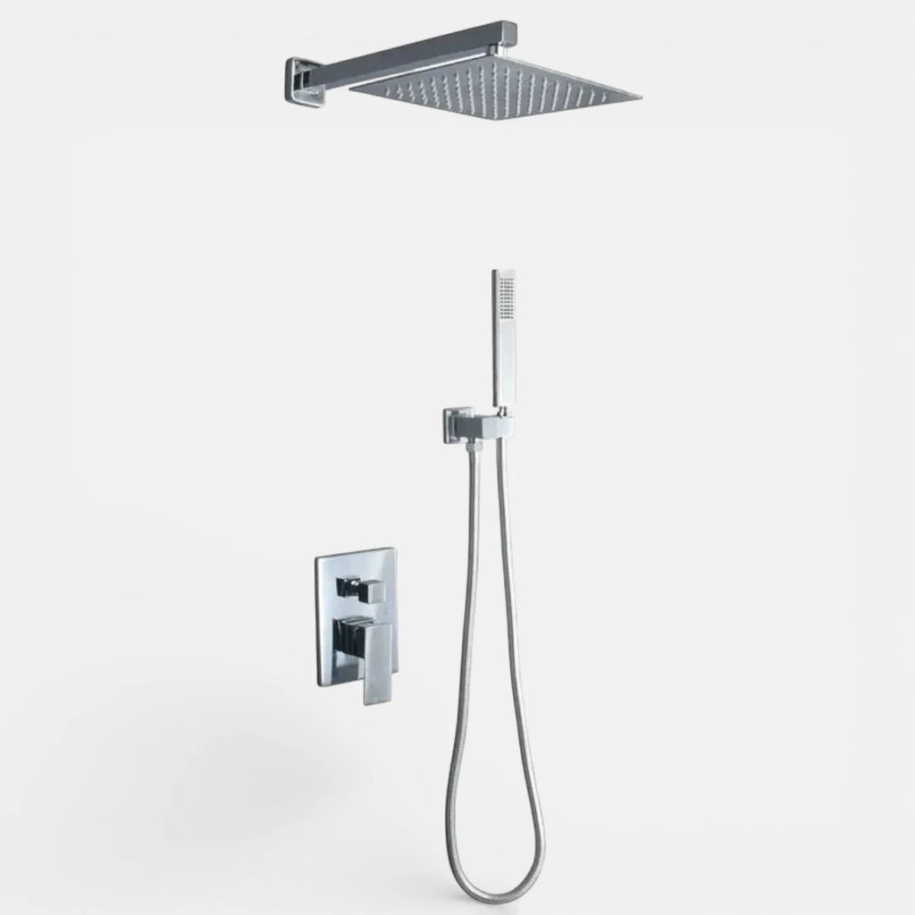 Robinet salle de bain colonne de douche douchette - Argenté - Laiton