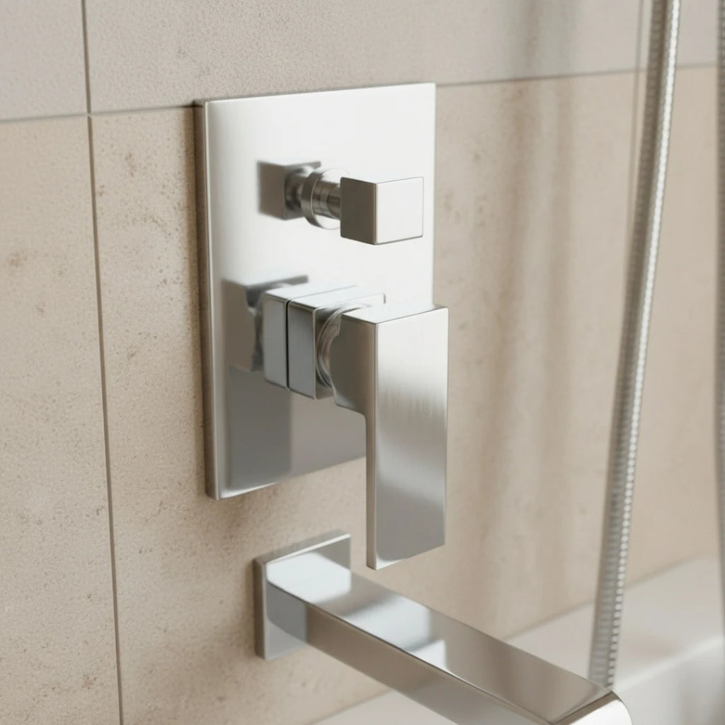 Robinet salle de bain colonne de douche douchette - Argenté - Laiton