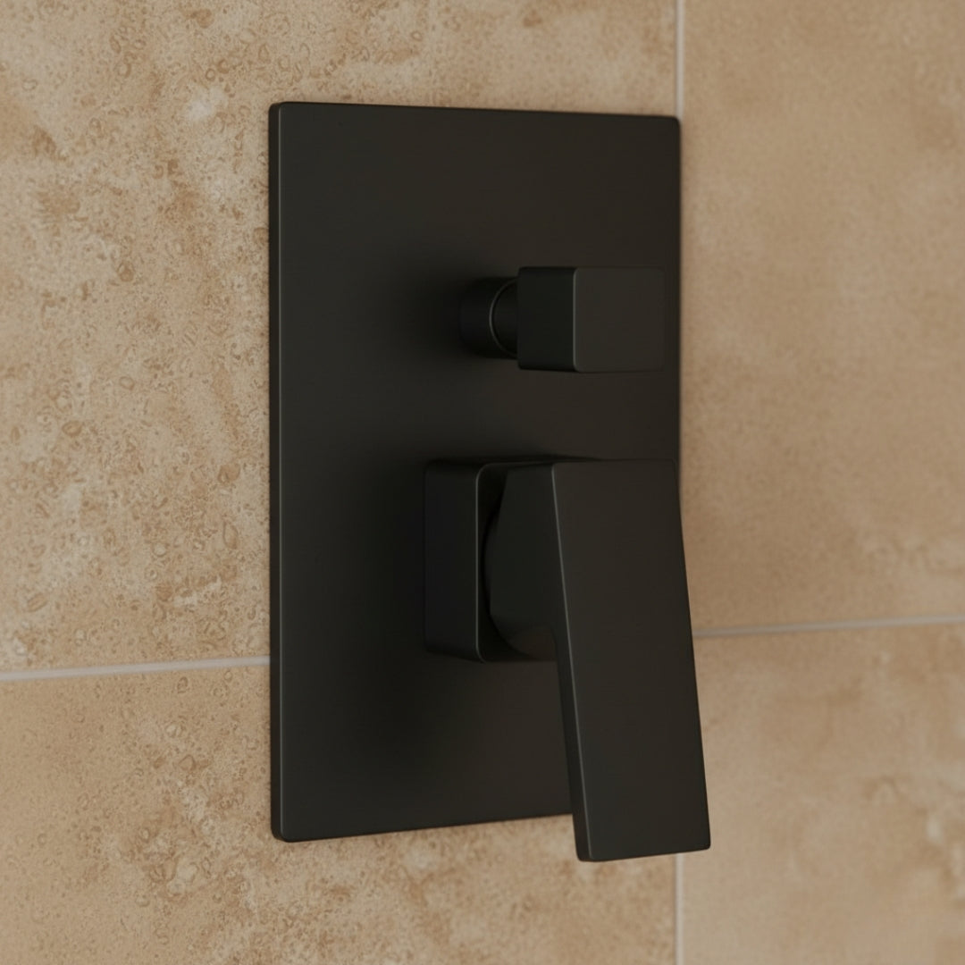 Robinet salle de bain colonne de douche douchette - Noir - Laiton