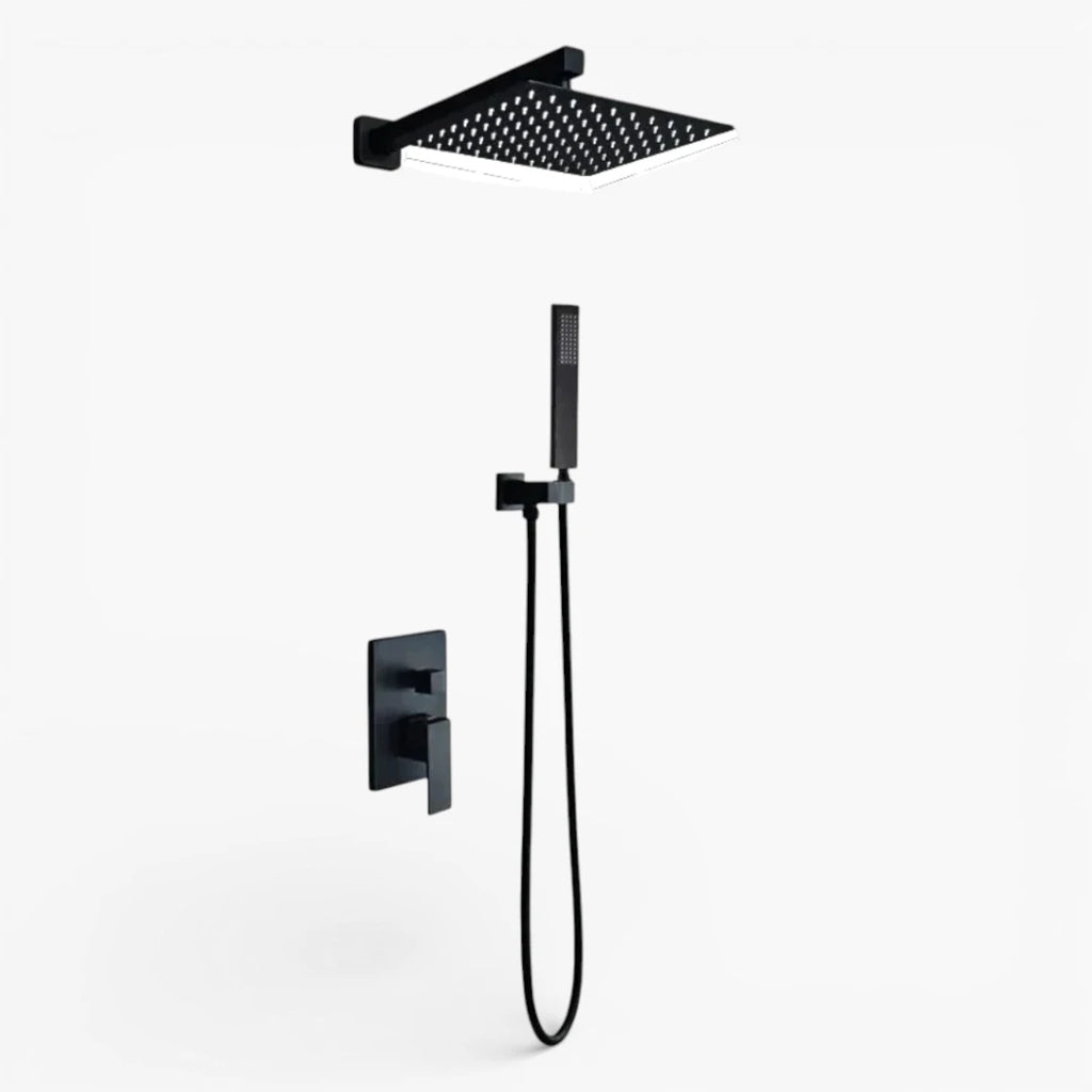 Robinet salle de bain colonne de douche douchette - Noir - Laiton
