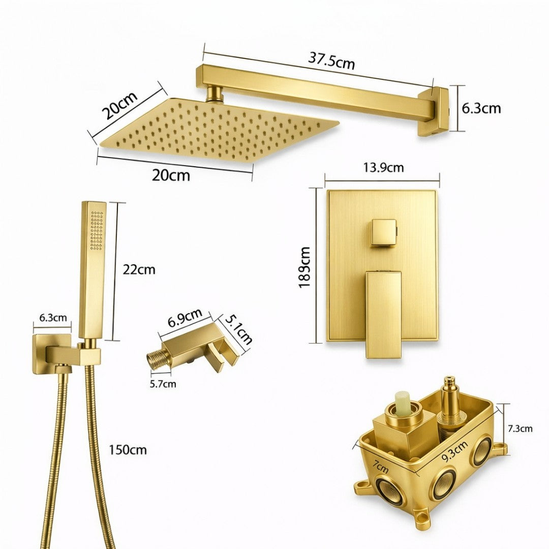 Robinet salle de bain colonne de douche douchette - Doré - Laiton